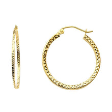 Load image into Gallery viewer, 14K Yellow Gold Full DC Hollow Square Tube Hoop Earrings