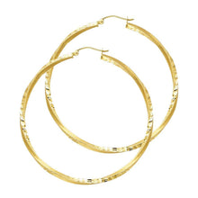 Load image into Gallery viewer, 14K Yellow Gold 2.6mm DC Satin Hoop Earrings