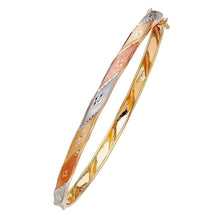 Load image into Gallery viewer, 14K Tri Color Gold 5mm Flexible Bangle