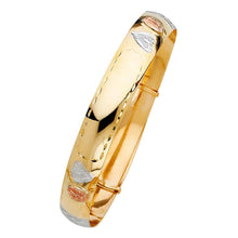 Load image into Gallery viewer, 14K Tri Color Gold 11mm Adjustable Bangle