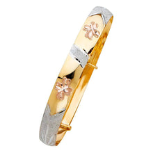 Load image into Gallery viewer, 14K Tri Color Gold 8mm Adjustable Bangle