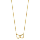 14K Yellow Interlocking Double Hearts Necklace