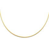 14K Yellow 1.5mm Sparkle Omega Necklace