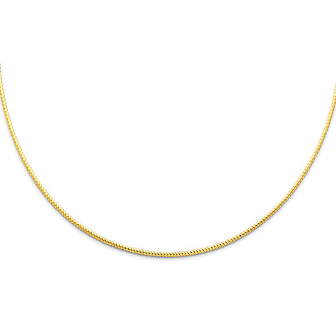 14K Yellow 1.5mm Sparkle Omega Necklace