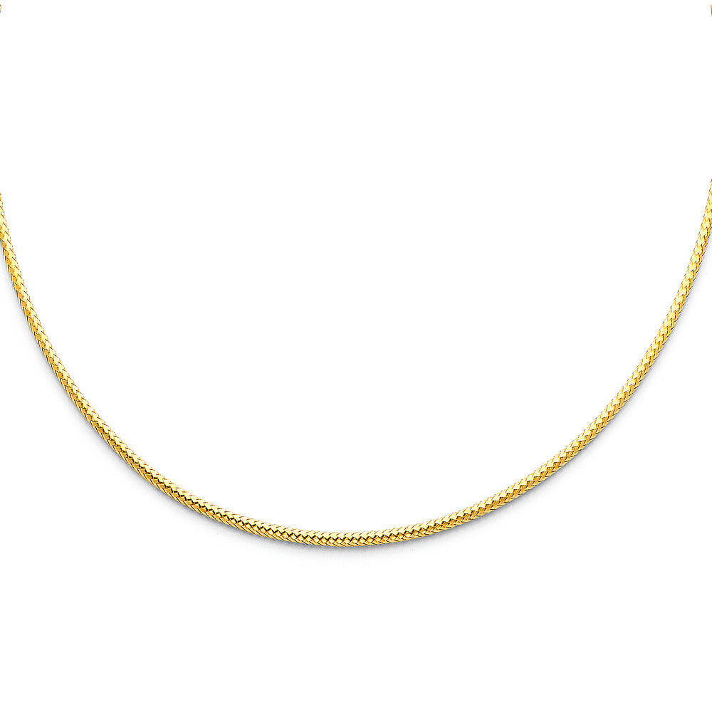 14K Yellow 2mm Sparkle Omega Necklace