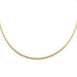 14K Yellow 2mm Sparkle Omega Necklace