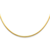 14K Yellow 2.5mm Reversible Omega Necklace