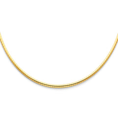 14K Yellow 2.5mm Reversible Omega Necklace
