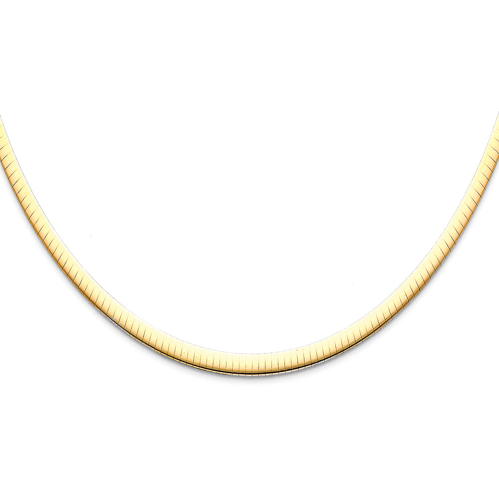 14K Yellow 4mm Reversible Omega Necklace