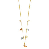 14K Tricolor Lucky Necklace