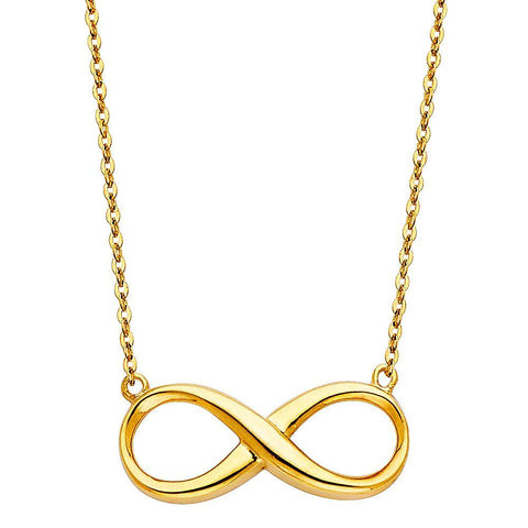 14K Yellow Infinity Necklace