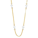 14K TwoTone CZ Cross Necklace