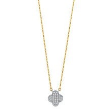 Load image into Gallery viewer, 14K Yellow CZ Flower Necklace