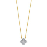 14K Yellow CZ Flower Necklace