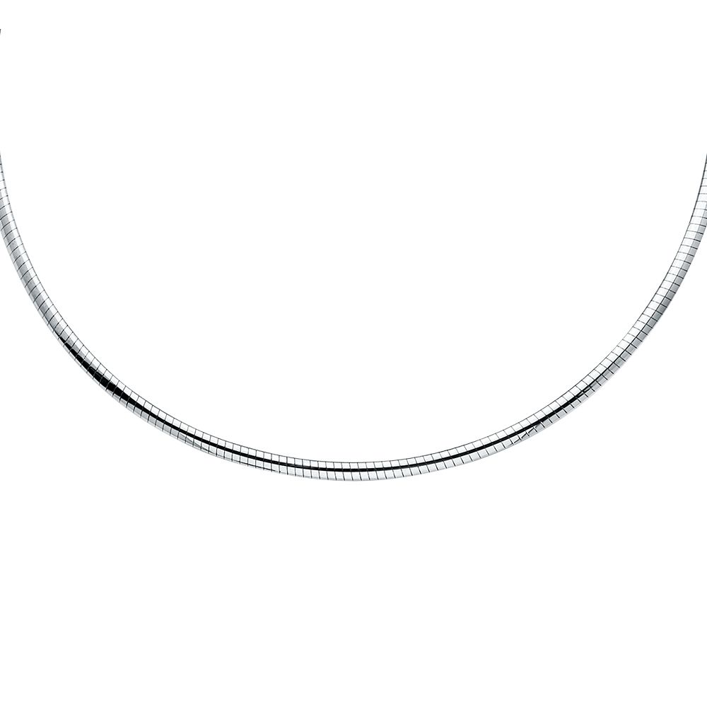 14K White Reversible Omega Necklace