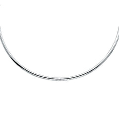 14K TwoTone 2mm Yellow and White Reversible Omega Necklace