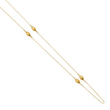 14K Yellow Oval Diamond Cut Ball by the Yard Necklace