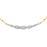 14K Yellow Fancy CZ Necklace Or Set
