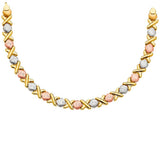 14K Tricolor Stampato Necklace