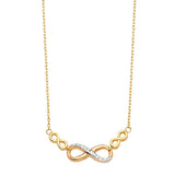 14K Yellow Inifinity Light Spring Ring Chain Necklace