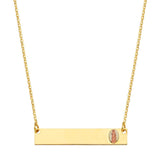 14K Yellow ID With Guadalupe Chain Necklace