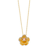 14K Yellow Flower Light Chain Necklace