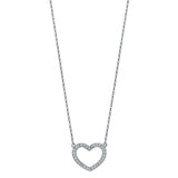 14K White Pave CZ Open Necklace