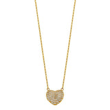 14K Yellow Micro Pave CZ Puff Necklace