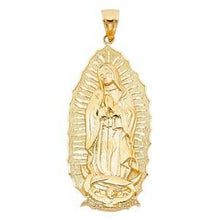 Load image into Gallery viewer, 14k Yellow Gold 30mm Religious Guadalupe Pendant