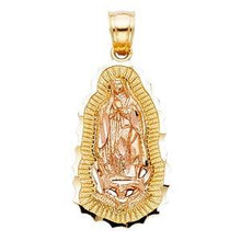 Load image into Gallery viewer, 14k Two Tone Gold 9mm Religious Guadalupe Pendant