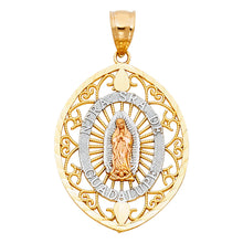 Load image into Gallery viewer, 14K Tricolor OUR LADY OF GUADALUPE PENDANT