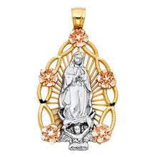 Load image into Gallery viewer, 14K Tricolor OUR LADY OF GUADALUPE PENDANT