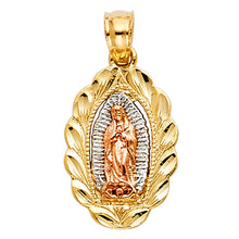 Load image into Gallery viewer, 14K Tricolor OUR LADY OF GUADALUPE PENDANT
