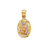 14K Tricolor OUR LADY OF GUADALUPE PENDANT