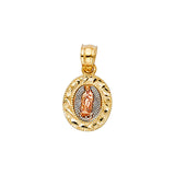 14K Tricolor OUR LADY OF GUADALUPE PENDANT