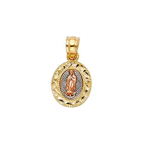 14K Tricolor OUR LADY OF GUADALUPE PENDANT