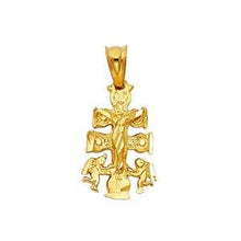 Load image into Gallery viewer, 14k Yellow Gold 10mm Religious Cross Of Caravaca Pendant