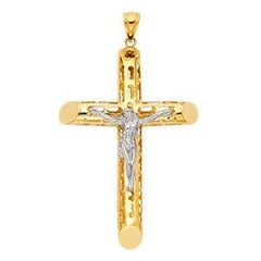 14K Yellow Gold 52mm Religious Crucifix Pendant