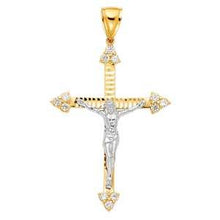Load image into Gallery viewer, 14K Yellow Gold 37mm Religious Crucifix Pendant