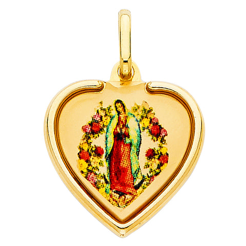 14K Yellow Gold 19mm Religious Devine Infant Religious Jesus Pendant