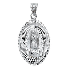 Load image into Gallery viewer, 14K White Gold 17mm Religious Guadalupe Pendant