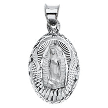 Load image into Gallery viewer, 14K White Gold 13mm Religious Guadalupe Pendant