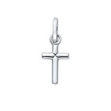14K White Gold Cross Religious Pendant