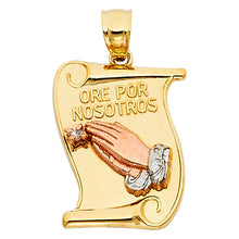 Load image into Gallery viewer, 14K Tricolor PRAYING HANDS PENDANT