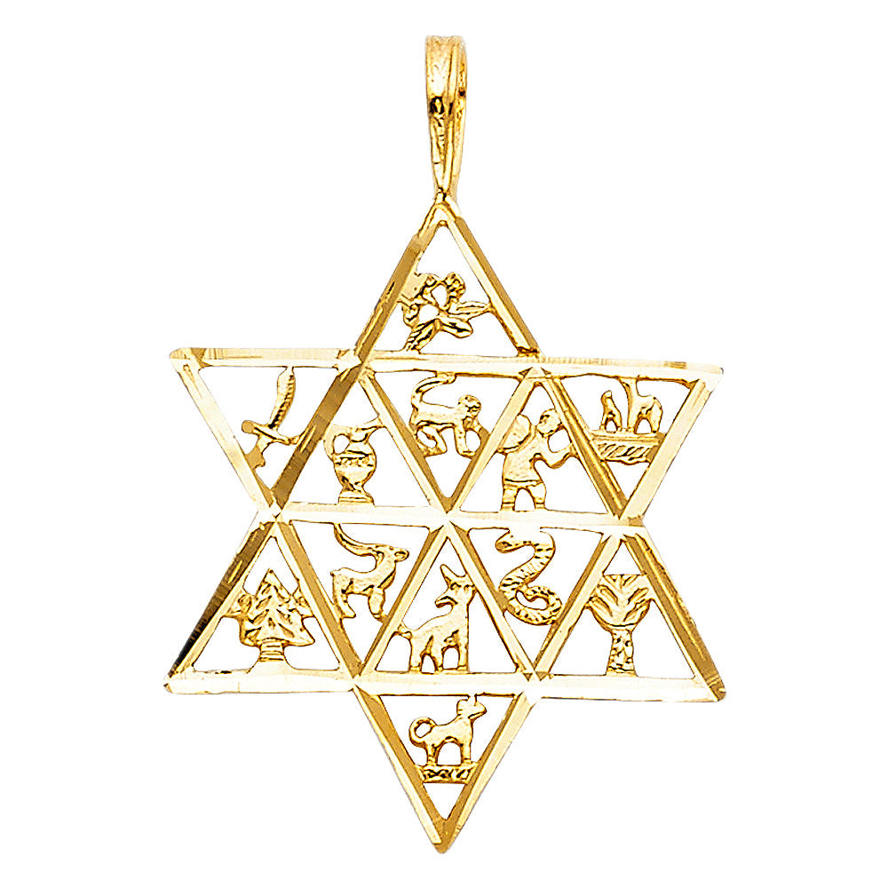 14K Yellow 12 ANIMAL STAR PENDANT