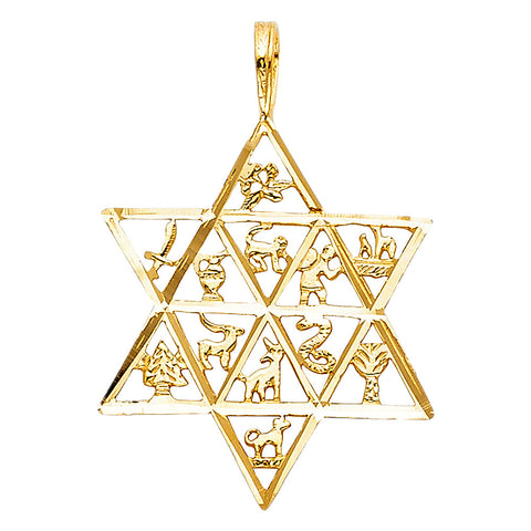 14K Yellow 12 ANIMAL STAR PENDANT