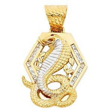 Load image into Gallery viewer, 14k Two Tone Gold 29mm CZ Viper Snake Assorted Pendant