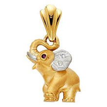 Load image into Gallery viewer, 14k Two Tone Gold 14mm CZ Elephant Assorted Pendant