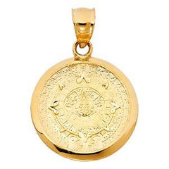 14k Yellow Gold 21mm Calendario Azteca Assorted Pendant