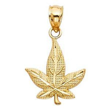 Load image into Gallery viewer, 14k Yellow Gold 13mm Marijuana Leaf Assorted Pendant